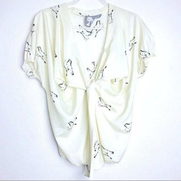 ANTHRO Girls from savoy birds front knot ivory size 2 BoxK - Picture 1 of 4